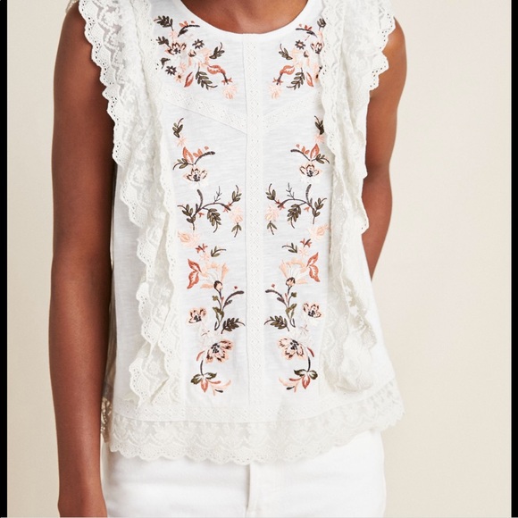 Tops - Anthropologie Bette Rugffle Blouse Size M